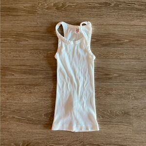 RE/DONE Ribbed Scoop-Neck Fitted Tank